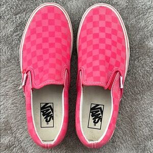Vans Bright Pink Classic Checkerboard Slip-On Sneakers